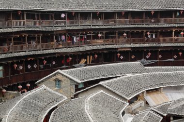 Fujian tulou-special architecture of china clipart