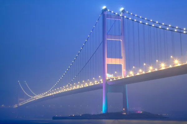 青馬大橋の夜景 — ストック写真
