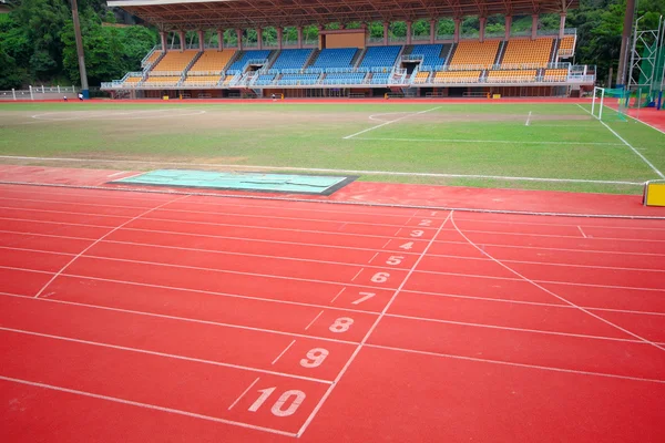Stadium main stand and running track — Stock Photo, Image