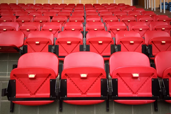 Bright red stadium seats — Stock Photo, Image
