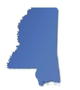 Map of Mississippi - USA clipart