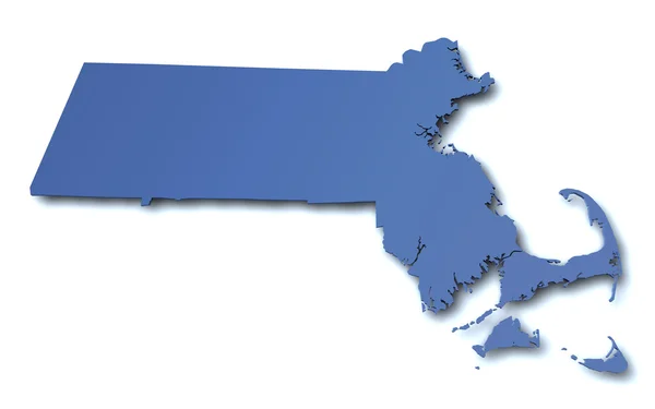 Mapa de Massachusetts - EUA — Fotografia de Stock