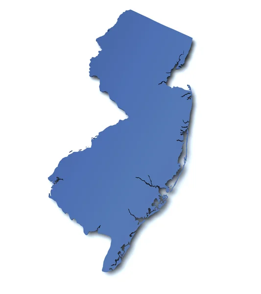 Mapa de New Jersey - EUA — Fotografia de Stock