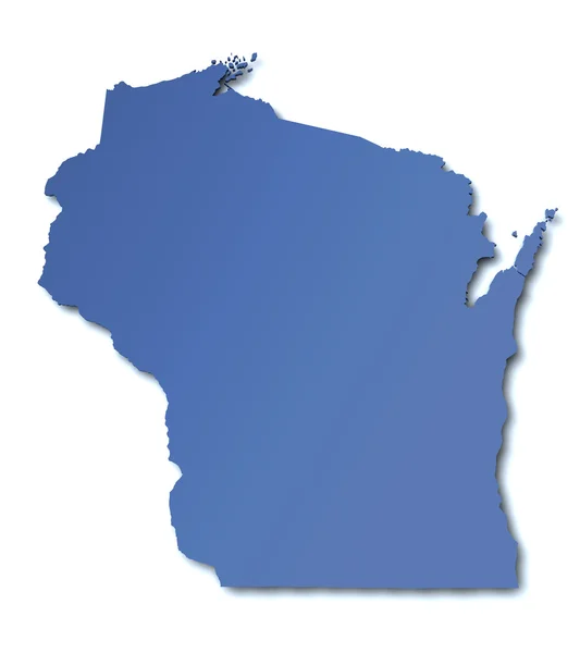 Mapa de Wisconsin - EUA — Fotografia de Stock