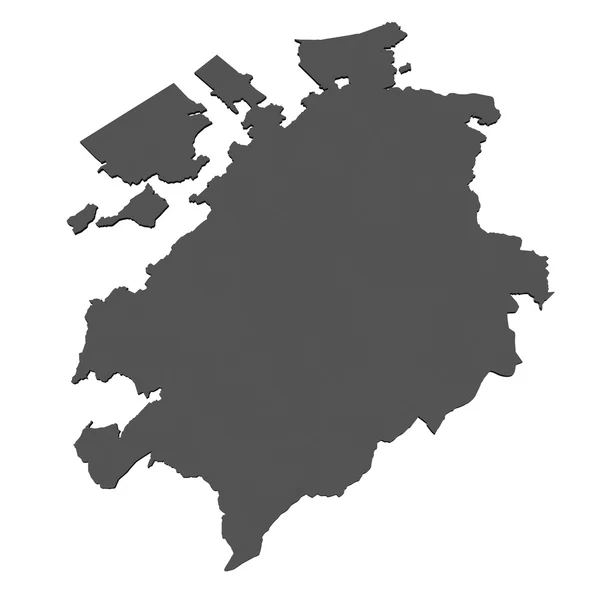 Isolerade karta över fribourg - Schweiz — Stockfoto
