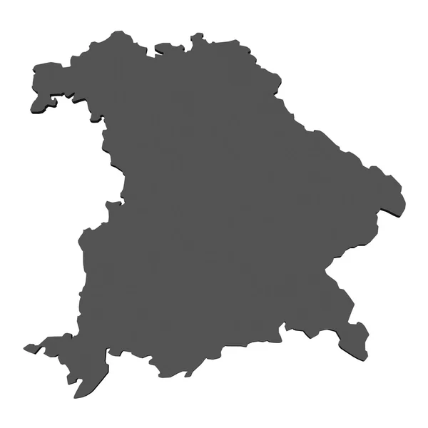 Ізольована карту держава Баварія - Німеччина — стокове фото