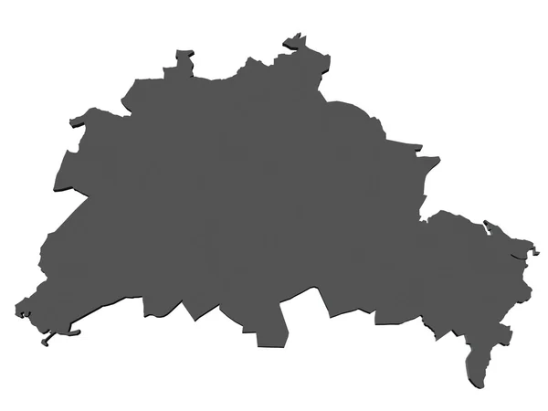 Isolated map of the state of Berlin- Germany — Stock Photo, Image