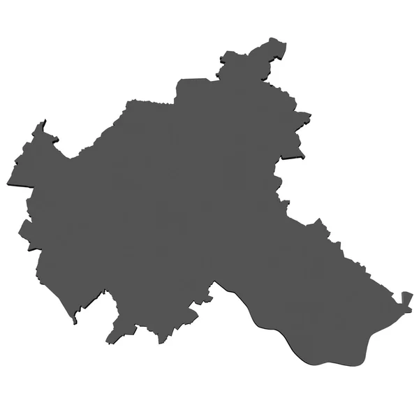 Mapa isolado do estado de Hamburgo - Alemanha — Fotografia de Stock