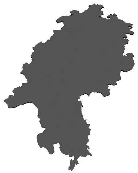 Mapa na białym tle Państwa Hesji-Darmstadt - Niemcy — Zdjęcie stockowe