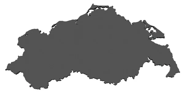 Ізольована карту держави Мекленбург-Передня Померанія - Німеччина — стокове фото
