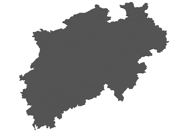 Mapa isolado do estado de Northrhine Westphalia- Alemanha — Fotografia de Stock