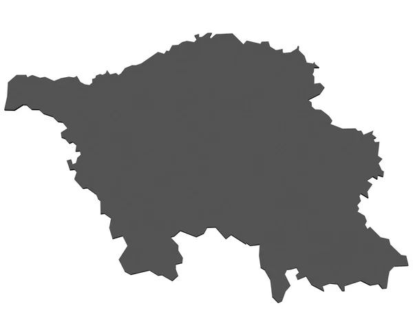 Изолированная карта штата Саар - Германия — стоковое фото