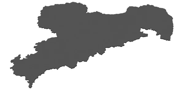 Geïsoleerde kaart van de Braziliaanse deelstaat sachsen - Duitsland — Stockfoto