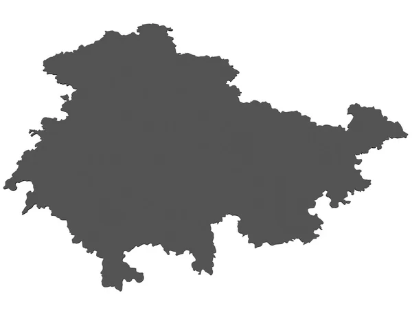 Mapa na białym tle z Turyngii - Niemcy — Zdjęcie stockowe