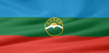 Karaçay - Çerkez Cumhuriyeti - Rusya Cumhuriyeti bayrağı