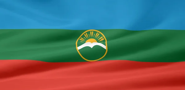 Σημαία της Δημοκρατίας της Ρωσίας Καρατσάι - Τσερκεσία- — Φωτογραφία Αρχείου