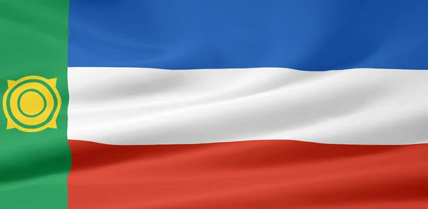 Flagge der Republik Chakassien - Russland — Stockfoto