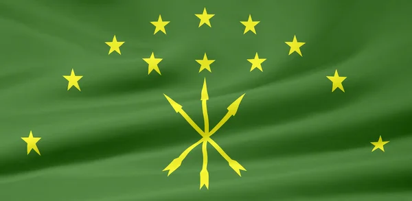 Flaga Republiki Adygei - Rosja — Zdjęcie stockowe