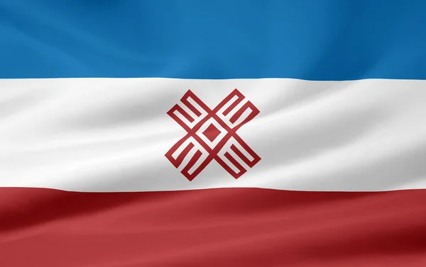 Vlag van de Republiek mari el - Rusland Stockfoto