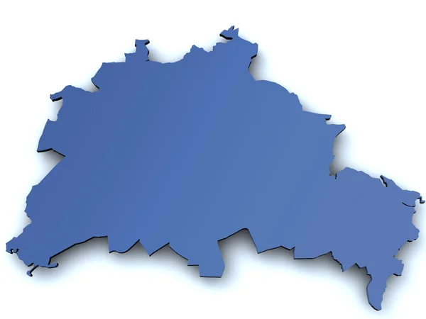ベルリン - ドイツの州の地図 — ストック写真