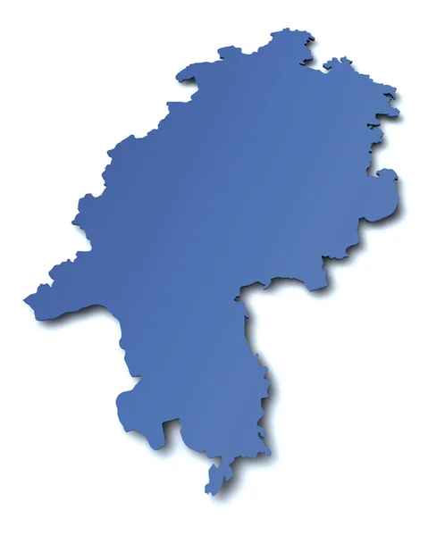 Mapa stanu Hesji-Darmstadt - Niemcy — Zdjęcie stockowe