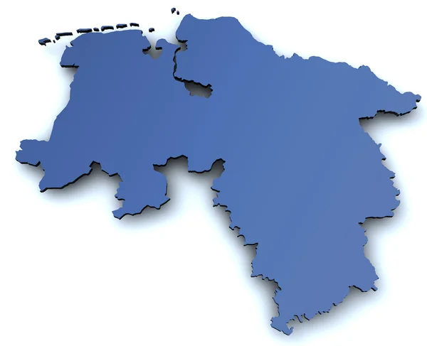 Karte des Landes Niedersachsen - Deutschland — Stockfoto