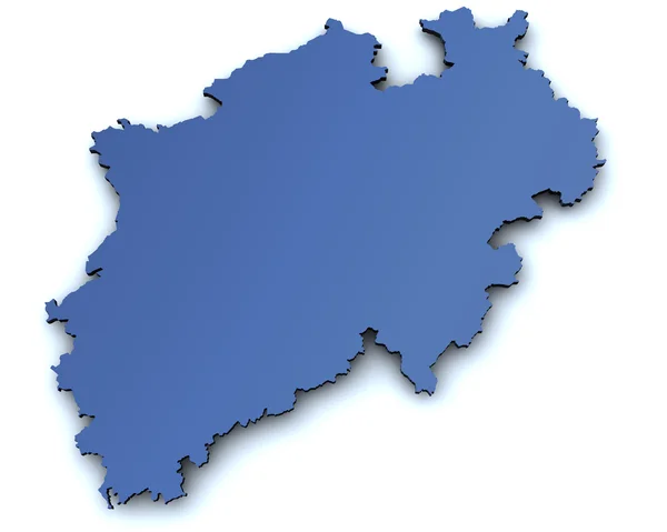 Karte des Landes Nordrhein-Westfalen - Deutschland — Stockfoto