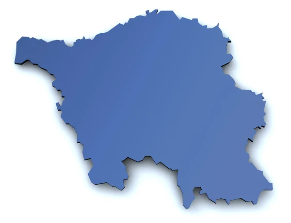 Mapa do estado do Sarre - Alemanha — Fotografia de Stock