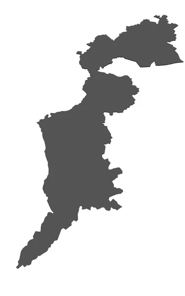 Carte du Burgenland - isolé — Photo