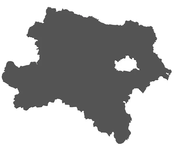 Карта Нижней Австрии - изолированная — стоковое фото