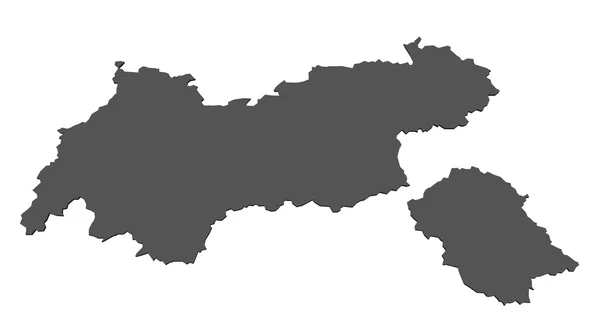 Mapa tyrol-na białym tle — Zdjęcie stockowe