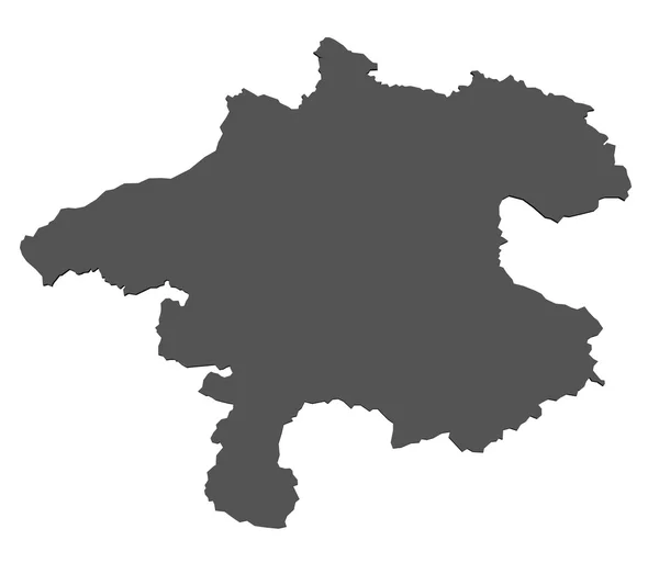 Kaart van Opper-Oostenrijk - geïsoleerd — Stockfoto