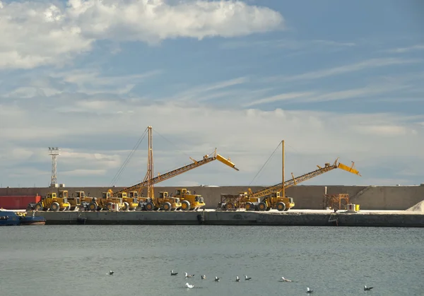 stock image Gantry Cranes at Garrucha Harbor