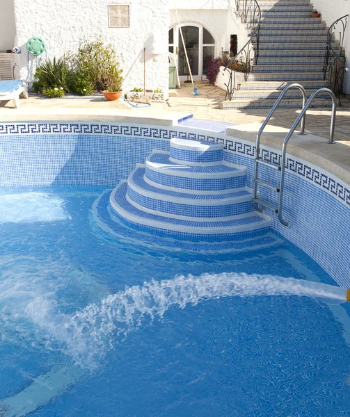 Filling a Swimming Pool with water — Stock Photo, Image