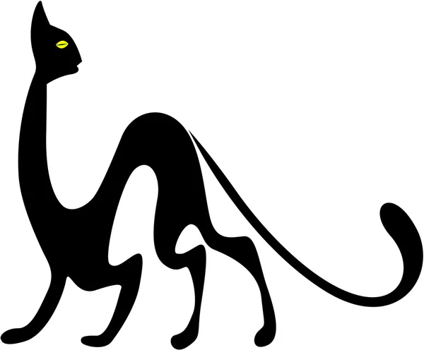 Vektor gambar kucing hitam - Stok Vektor
