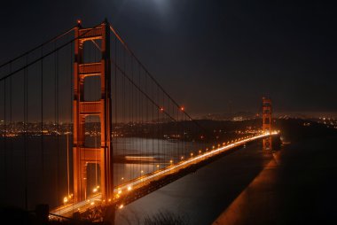 Golden Gate bridge by night clipart