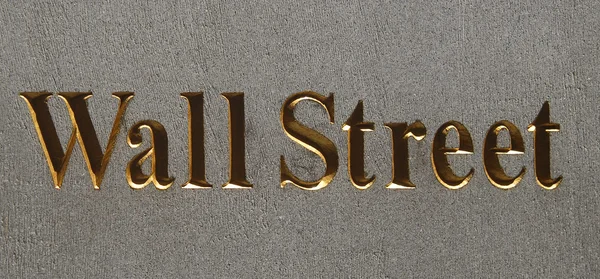 stock image Wall Street plaque