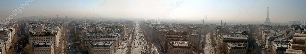 Champs Elysées and Eiffel Tower