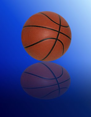 Basketball on gradient blue background clipart