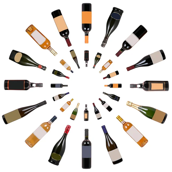 Wine bottles composition — Stock Photo, Image