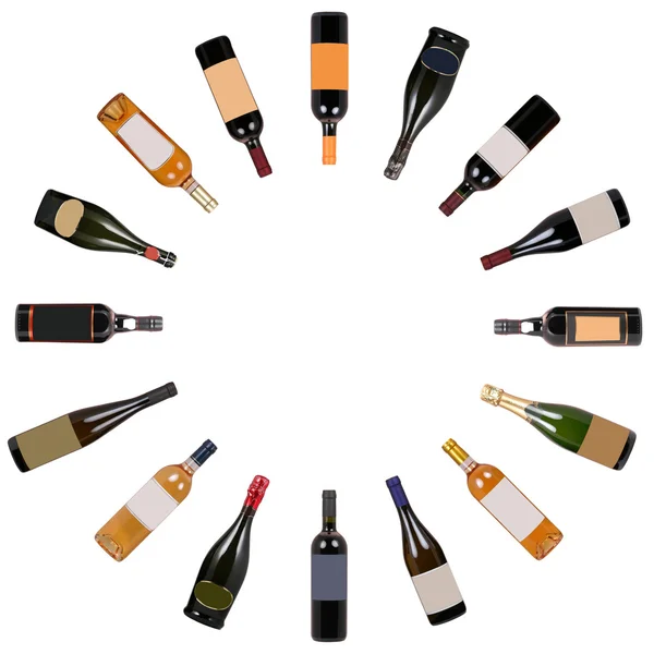 Zusammensetzung der Weinflaschen — Stockfoto