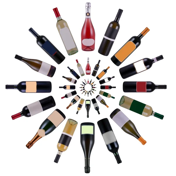 Composição de garrafas de vinho — Fotografia de Stock