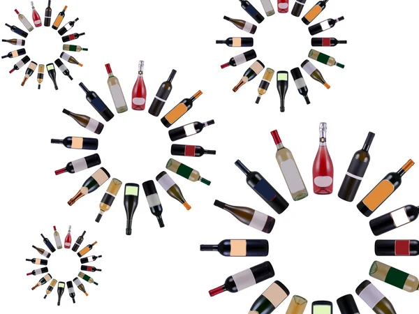 Composizione bottiglie di vino — Foto Stock