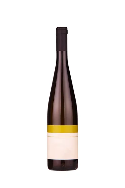 Пляшка вина з білою етикеткою — стокове фото