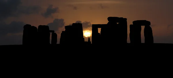 Silueta Stonehenge gran panorama, Reino Unido —  Fotos de Stock
