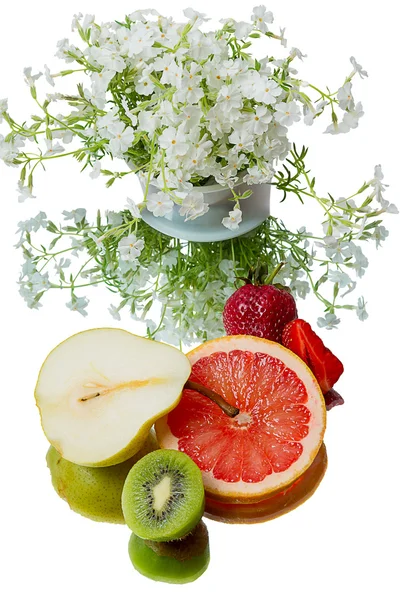 Frutas y flex blanco — Foto de Stock