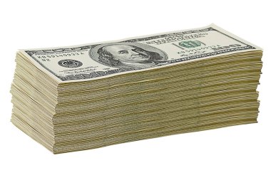 Stack of $100 dollar bills clipart