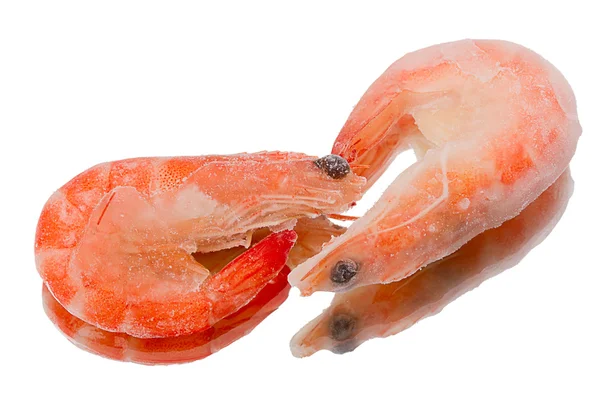 Frozen shrimp on the mirror — Stock Photo, Image