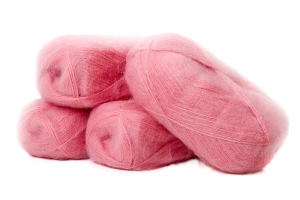 Balls of pink mohair — Stock Photo, Image