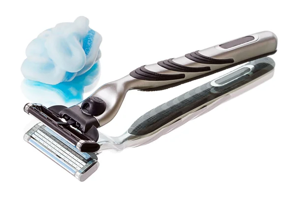 Safety razor and gel — Stock Photo, Image